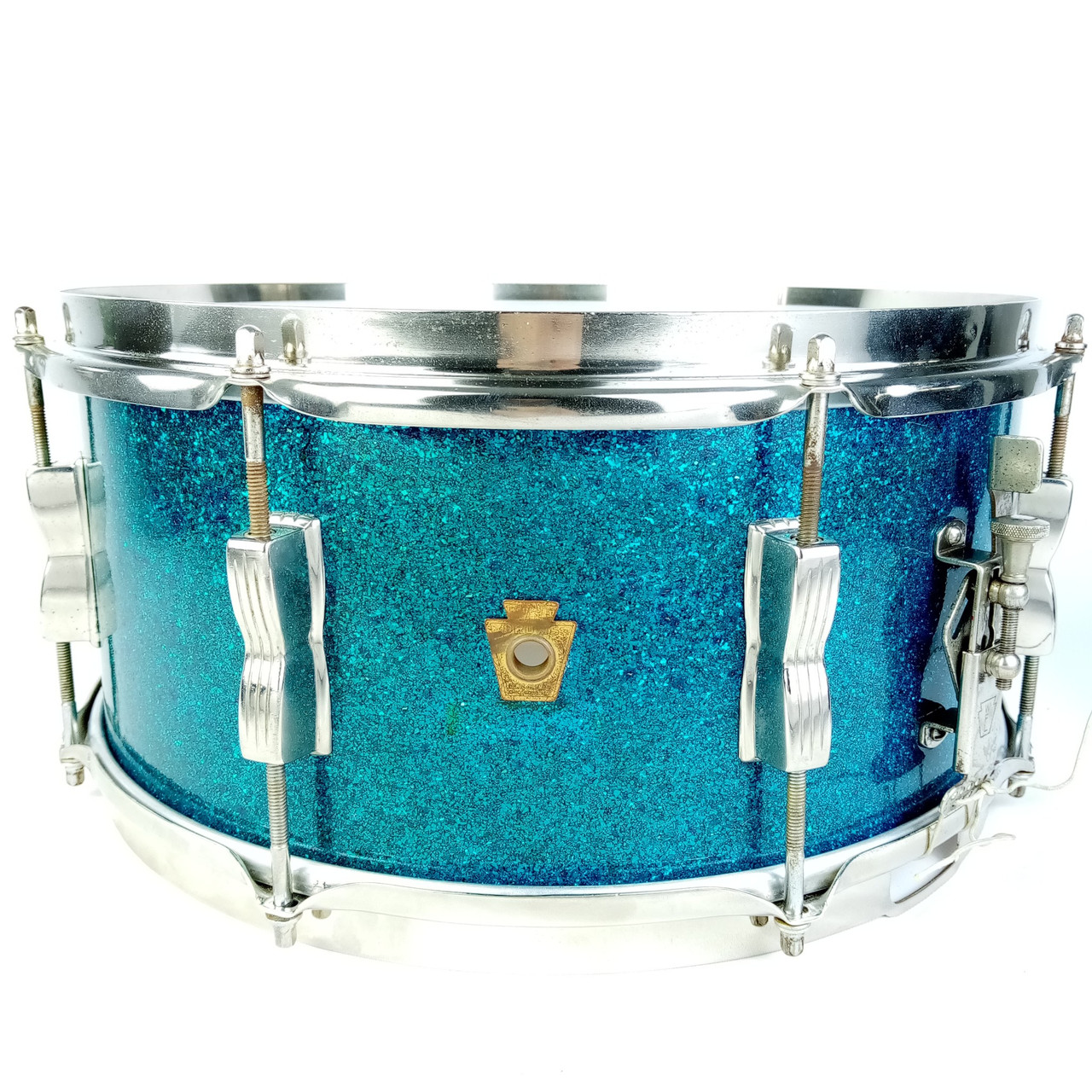WFL Ludwig 6.5x14"Contest Snare Drum Blue Sparkle Vintage'55 NOB Stick-Chopper50 — main photograph