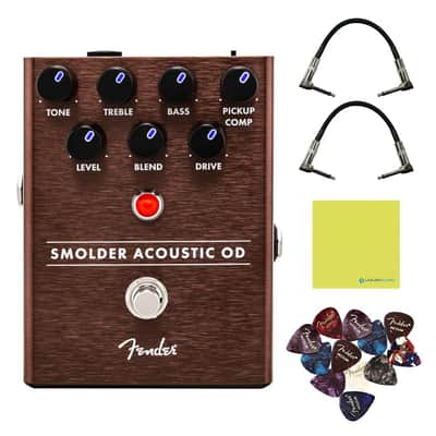 Fender SmolderĀ® Acoustic Overdrive Effects Pedal Bundle w/2x Strukture S6P48 ... image 1