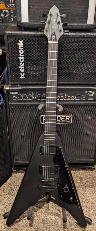Upgraded Harley Benton Victory Flying V - 18V Seymour Duncan Active Pups Brass Nut Locking Tuners Momentary Kill Switch for Stutter Effects image 1