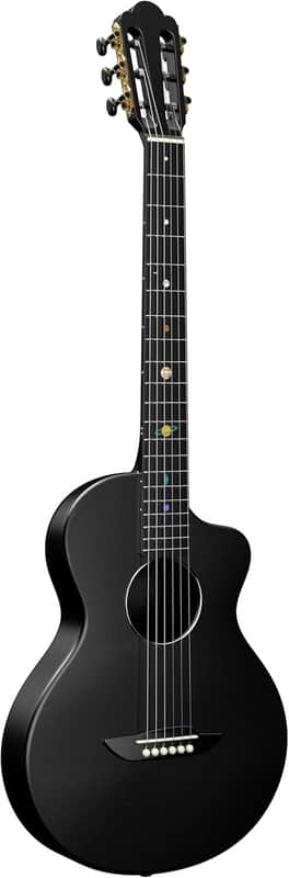 Carbon Fiber Acoustic Guitar, 38-inch Nylon-string Guitarra,Durable 6-string Ultra-thin Guitar for Beginners (Black) image 1