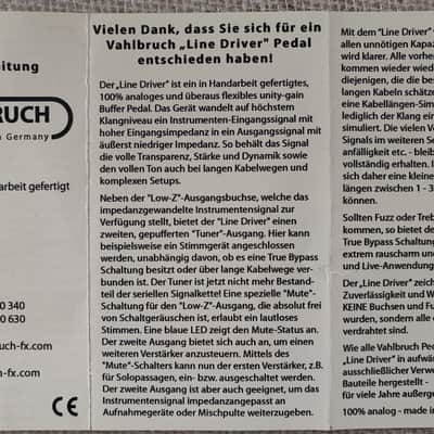 Vahlbruch Line Driver Effekt Pedal – einer der besten Buffer S/N: A 0162 image 7