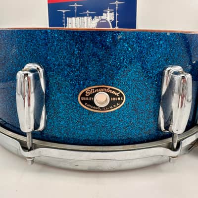 Slingerland Super Gene Krupa Radio King 5.5x14 Snare Drum 1960 - Blue Sparkling Pearl image 15