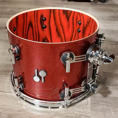 Sonor SQ2 3pc Medium Maple Drum Set - Red Sparkle High Gloss w/Fiery Red Interior image 5