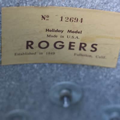 Rogers Holiday 16 x 16 floor tom fullerton 1960's  - black diamond pearl image 7