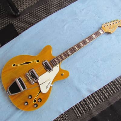 1967 Fender Coronado II Wildwood Finish With Original Case & Tremolo Arm Cool 2 Pickup Vintage Fender Coronado image 2