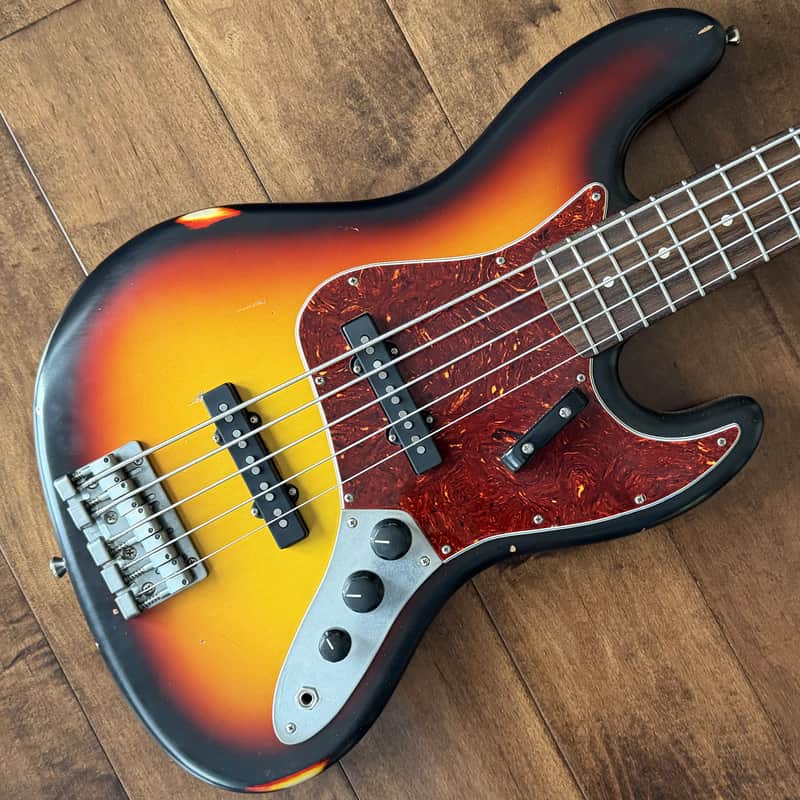 Nash Bass Model JB-5 3-Tone Sunburst 5-String Lollar Pickups NG6208 image 1
