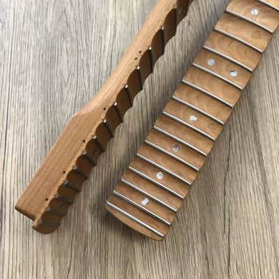 Roasted Maple Wood Strat Style Guitar Strat Style Neck, 22 Frets Scalloped Fingerboard Fretboard image 2