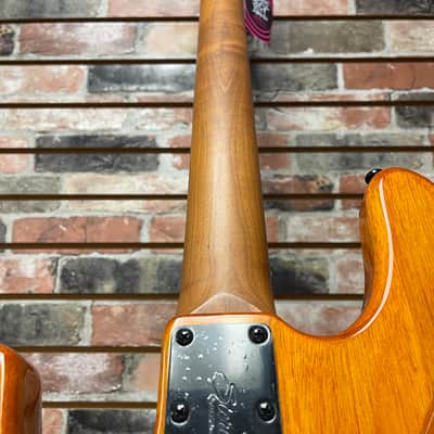 Sterling by Music Man Stingray Ray34 HH Amber Burled Poplar Top image 8