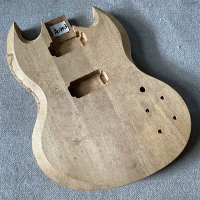 DIY Mahogany Wood Guitar HH Double Cutaway Body image 1