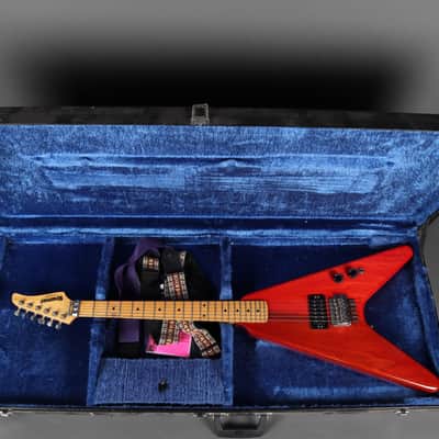 Kramer Vanguard USA 1982 Two Tone Trans Red Zebra image 2