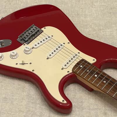 2014 Squier Bullet Stratocaster Red Rosewood Fretboard Maple Neck No Skunk Stripe / 8 Screw Pickguard image 5