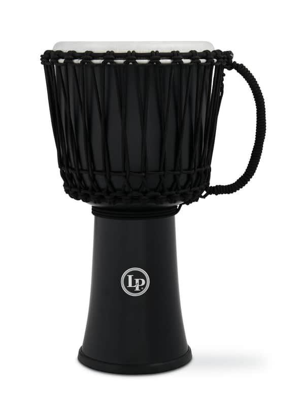 LP 10-inch Rope Tuned Circle Djembe with Perfect-Pitch head - Black image 1