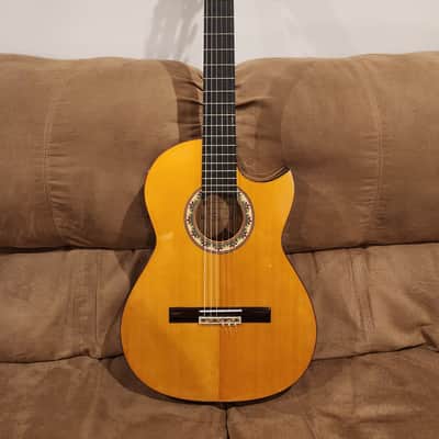UNIQUE Juan Montes Rodriguez Guitar Blanca Flamenca Cutaway 2020 with LARS CM-G and HyVibe Electronics image 1