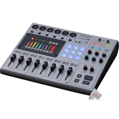 Zoom PodTrak P8 Portable Multitrack Podcast Recorder + Behringer XM8500 Vocal Microphone + Samson SR350 Over-Ear Stereo Headphones + Microphone Pop Filter + 64GB Memory Card + 8mm XLR Microphone Cable + TableTop Tripod + Rechargeable Battery & Charger image 3