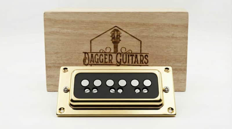 Dynasonic inspired pickup from daggerguitars.com pickup 2026 - gold on black bobbin image 1