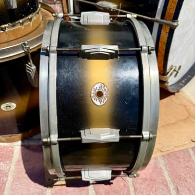 Ludwig & Ludwig Swing Session Drum Outfit 1940’s - Black and gold duco lacquer 11/14/26 & matching snare image 3