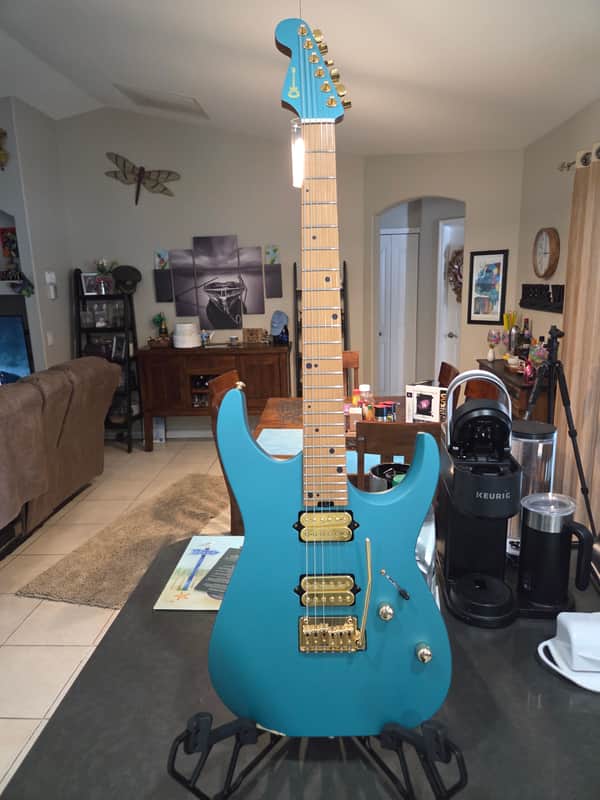 Charvel Angel Vivaldi Signature Pro-Mod DK24-6 Nova 2023 - Lucerne Aqua Firemist image 1