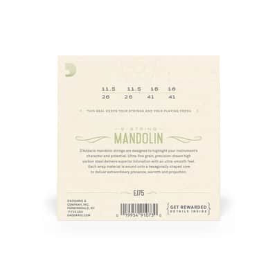 D'Addario EJ75 Mandolin Strings Set Medium-Heavy Bronze .0115 - .041 (J75) image 2