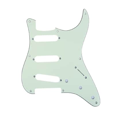 Brio 8-Hole 57 Vintage Style Strat SSS Pickguard for American Stratocaster 3 Ply Mint Green image 1