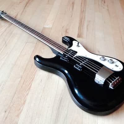 1970s Mosrite Firstman Vintage Electric Bass Guitar Black Mark I Japan Avenger image 11