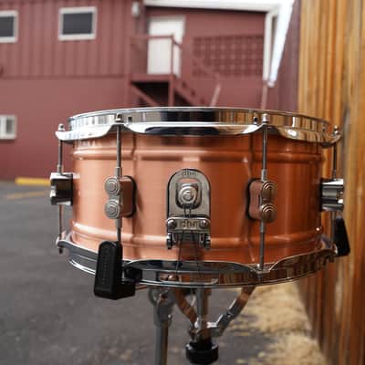 DW/PDP Natural Satin Brushed Copper Shell 6.5 x 14" Snare Drum image 3