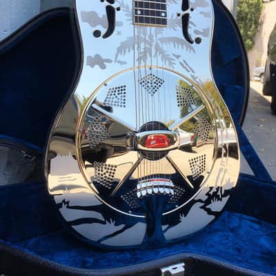 National Reso-Phonic Style O 12 Fret 2024 Mirror Nickel w/ Deco Palms - IN STOCK NOW! image 6