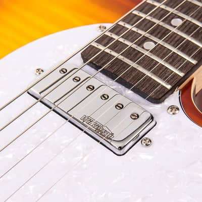 Vintage V72 ReIssued Custom Spec TL Electric Guitar - Flame Tobacco Burst (V72FTB) image 7