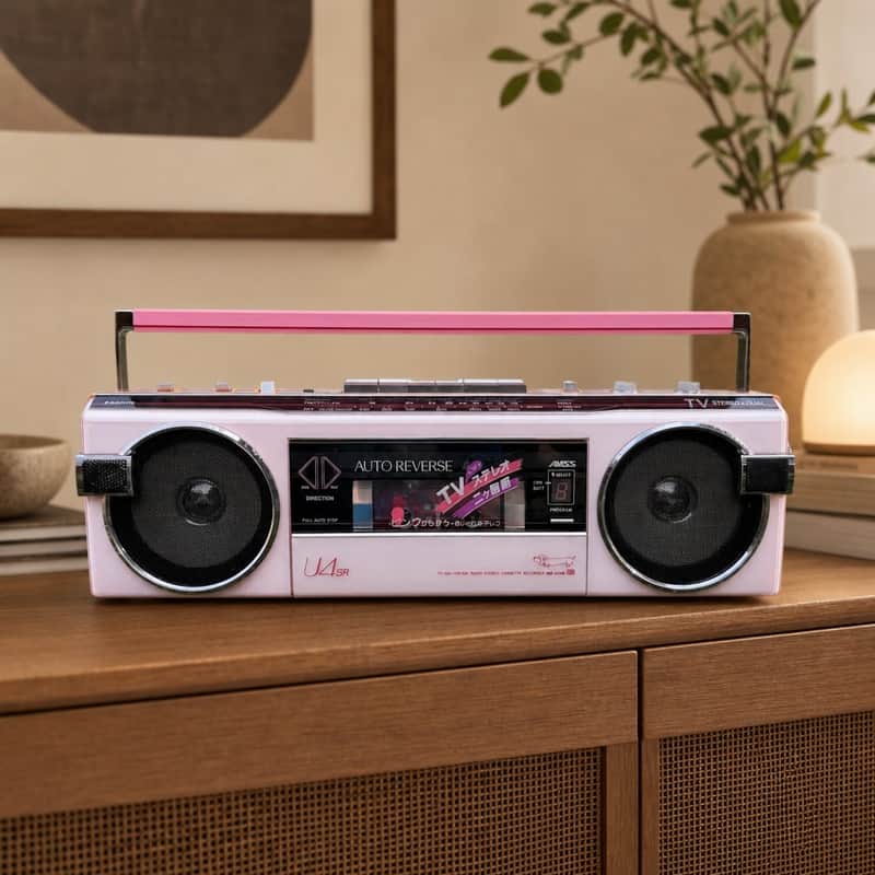 Sanyo MR-U4SR(P) Rare Vintage Portable Cassette Boombox Warranty Tested Serviced image 1