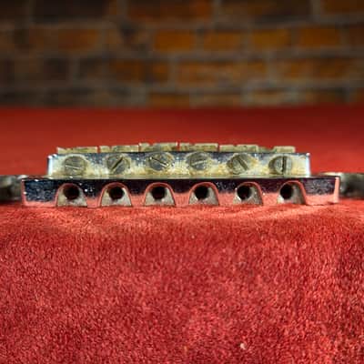 Vintage 1970s Leo Quan Badass Wraparound Guitar Bridge Chrome w/ Posts image 4