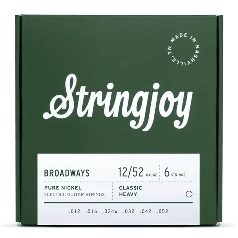 Stringjoy Broadways Classic Heavy Gauge (12-52) Pure Nickel Electric Guitar Strings image 1