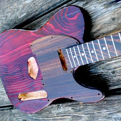 Telecaster "barncaster" body with Wenge neck and rosewood pickguard image 2