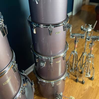 Tama Granstar Concert Tom 9-piece drum set in Heather Metallic finish image 11