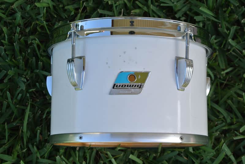RARE! 1970's LUDWIG (Chicago) 10" WHITE CORTEX CONCERT TOM for DRUM SET! RM118 image 1
