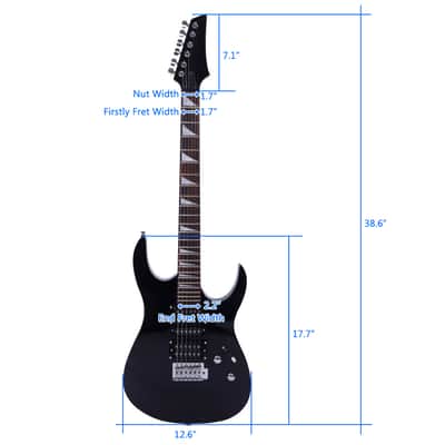 Cxxss Novice Entry Level 170 Electric Guitar HSH Pickup Bag Strap Paddle Rocker Cable Wrench Tool - Black image 8