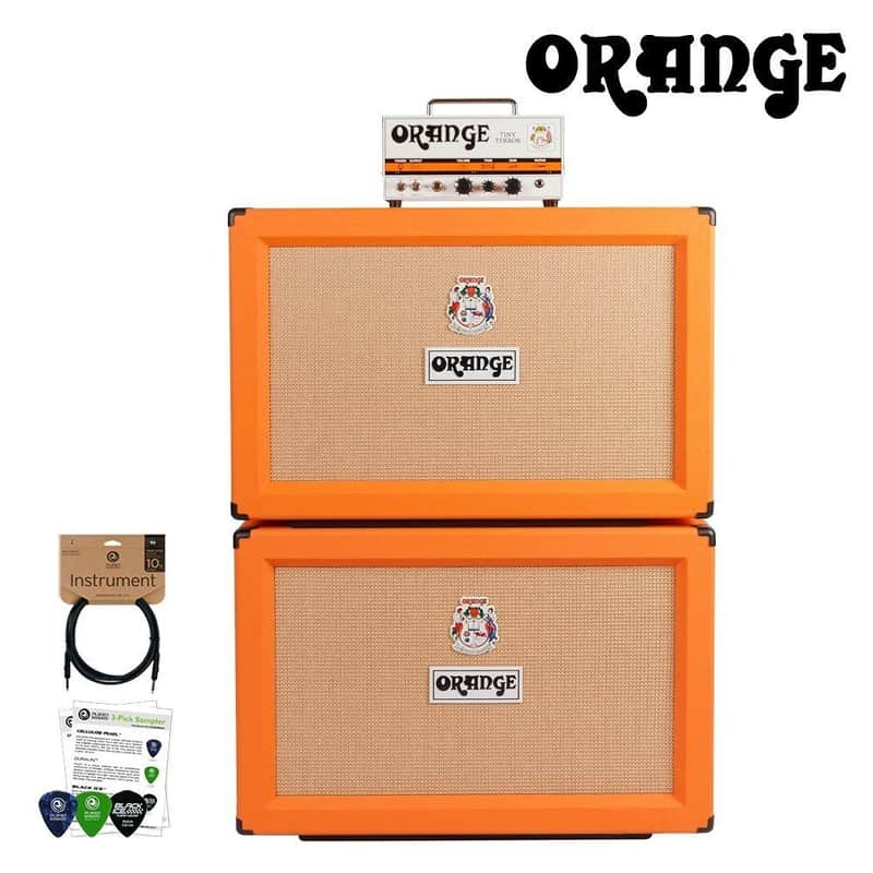 Orange Tiny Terror TT15H & 2 PPC212 Cabinets Stack Bundle Kit with