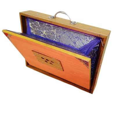 Shruti Box With Padale Indian Orange Teak Plywood Classic Shruti Box/Case 13 Stopper Musical Instrument For Bhajan Kirtan/Sound Therapy image 7