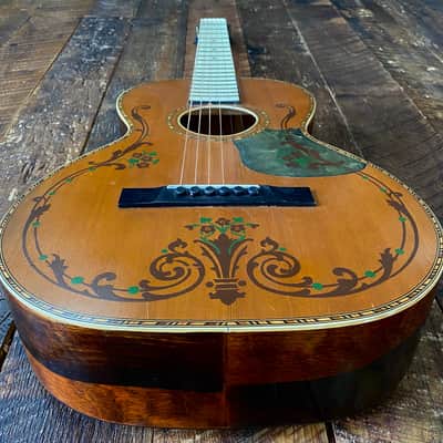 1930s Regal Decalcomania Pearloid Parlor Guitar - Beauty! image 6