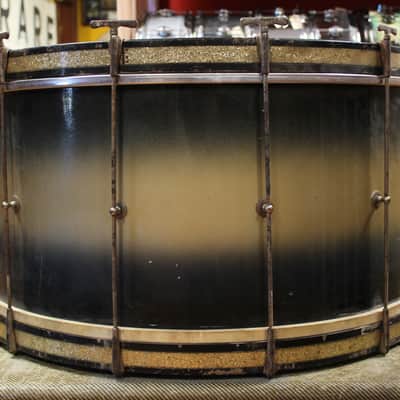 1930s Leedy 14x28 Spartan Bass Drum in Black and Gold Duco image 4