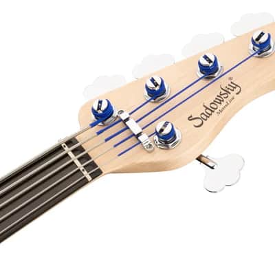 Sadowsky MetroLine 21-Fret Vintage P/J Bass-Swamp Ash Body-5 String-Almond Sunburst Transparent Satin-Fretless image 7
