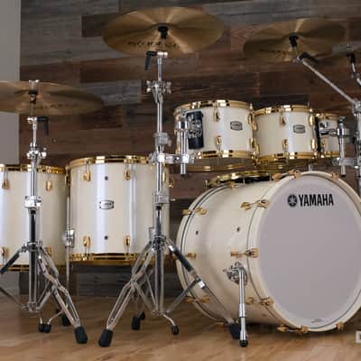 YAMAHA PHOENIX PHX 6 PIECE DRUM KIT, POLAR WHITE WITH GOLD FITTINGS image 20