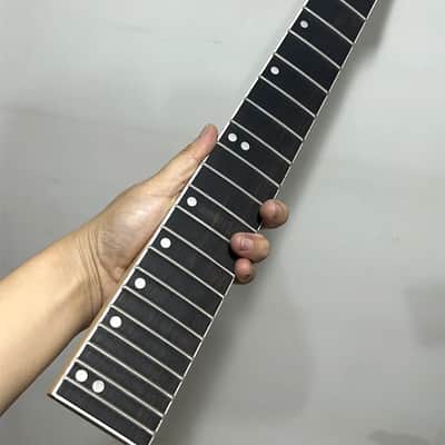 24fret 25.5inch satin Maple electric guitar neck parts Replace lock nut rosewood image 6