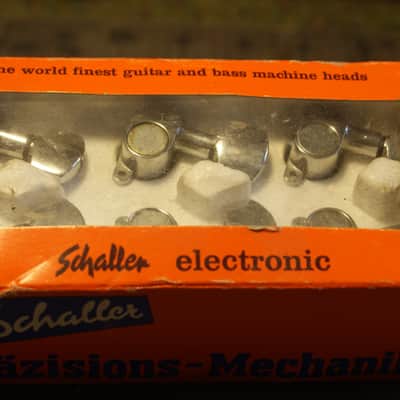Vintage Schaller M6N nylon Mini Tuners, 2 Screw mount, Rare, Very Light Weight. Chrome image 1