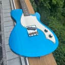 Novo Solus F1 in Lake Placid Blue with Flame Neck and extra pickup
