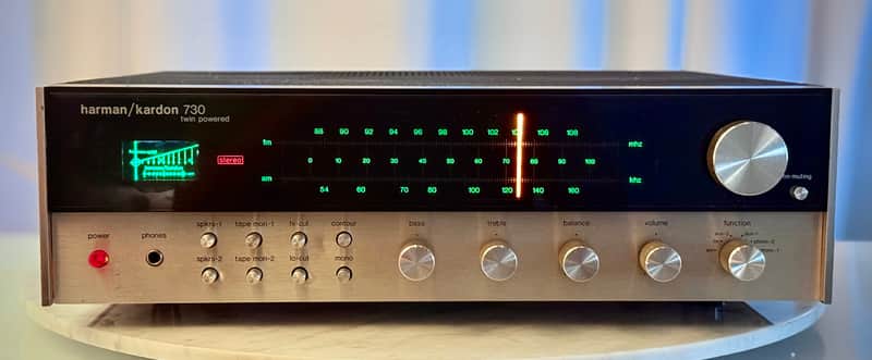 🎶✨ Harman Kardon 730 Twin Powered Stereo Receiver  — Serviced / Cleaned, LED Lighting, Strong FM