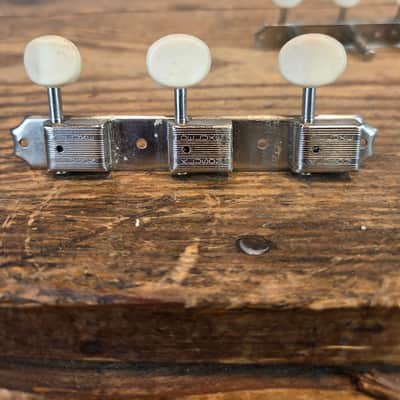 Kluson Deluxe Double Line 3x3 Nickel Shaft Tuners Vintage 1965-69 image 6