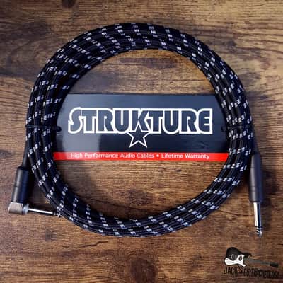 Strukture 10ft Instrument Cable Right-Angle Cable - Woven Black & Silver