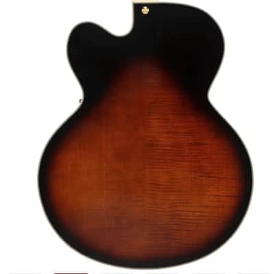 D'Angelico Premier EXL-1 Brown Burst Hollow Body Electric Guitar w/ Gig Bag image 2