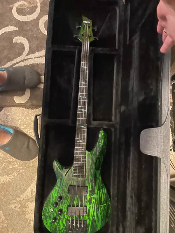 Schecter  Toxic venom c4 bass left handed  Green mountain image 1
