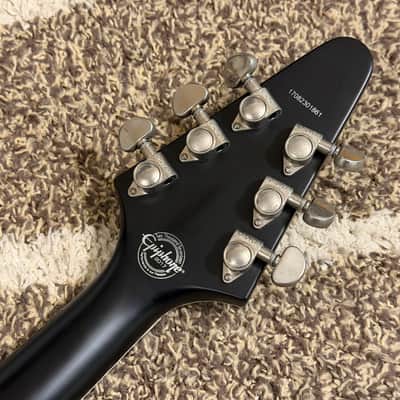 RARE! 2018 Epiphone Richie Faulkner Signature Flying V Custom Ebony Judas Priest image 9
