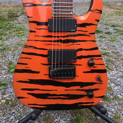 Jackson Soloist 7 string Upgraded EMG 81-7 / 85-7 Hipshot Tuners Neck Thru Tiger Stripe W/ Gigbag image 2